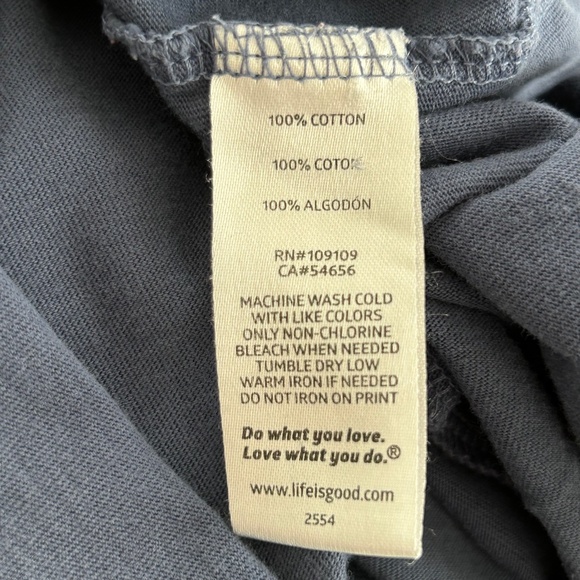 Life Is Good Blue Cotton Total Eclipse Long Sleeve Crusher Tee - Picture 15 of 16